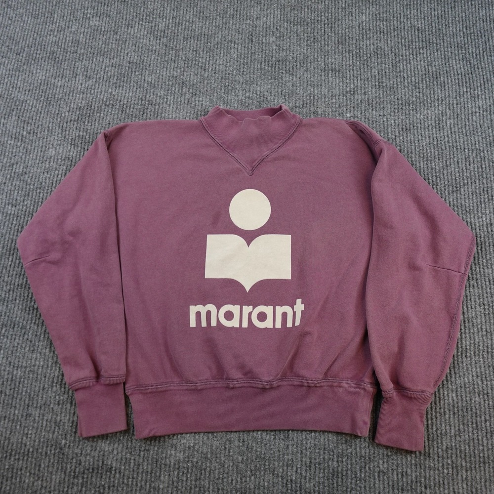 Isabel Marant Etoile Moby Sweatshirt Womens 34 Raspberry Purple Mock Neck Logo